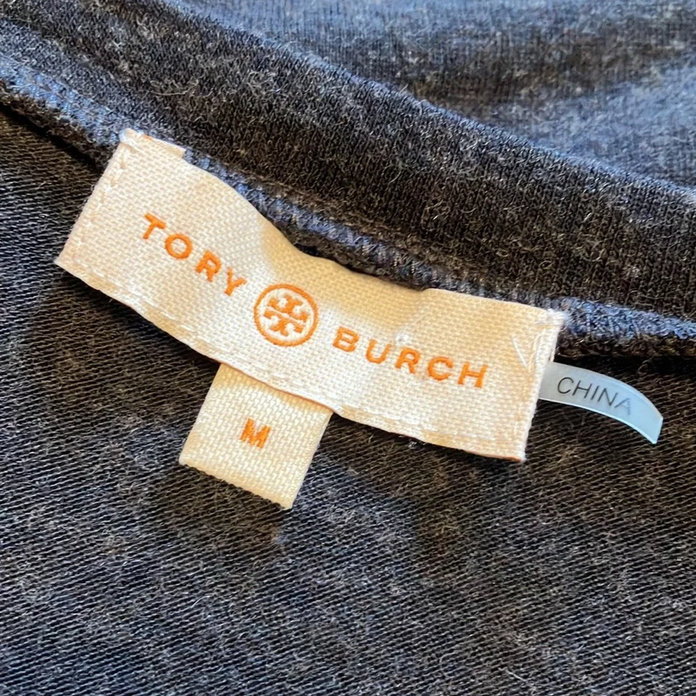 Tory Burch Arabesque wool rayon lined sequined scoop neck short sleeved blouse M